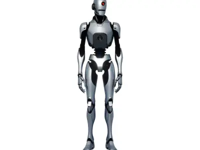 Sleek Silver Humanoid Android Robot 3D model