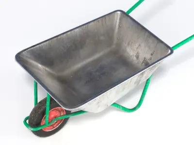 Wheelbarrow Low-poly 3D model 7