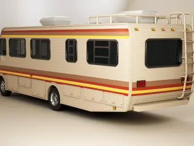 Classic Motorhome 1986 Low-poly 3D model