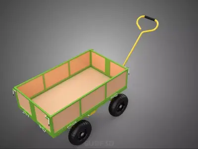 CART UTILITY WAGON HAND TRUCK DUMP TROLLEY TRANSPORT WHEELBARROW 3D model