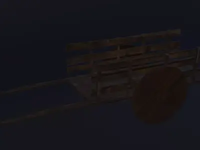 Fantasy Medieval Cart Free low-poly 3D model