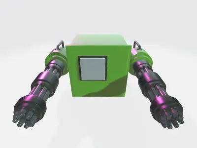 Ai Minigun for game 3D model