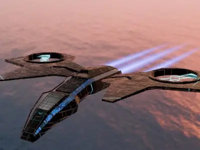 Sci-Fi Spaceship 3D Model   Low-poly 3D model