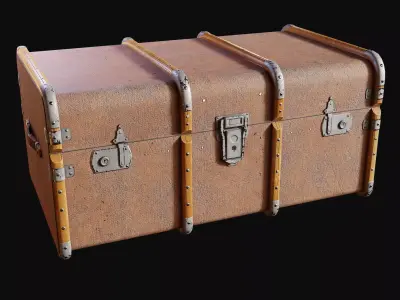 Short Steamer Trunk Plain Free 3D model