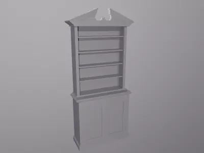 Old Bookshelf Low-poly 3D model