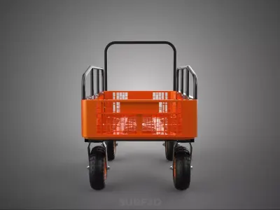 LUGGAGE TROLLEY WAGON CART BAGGAGE AIRPORT HOTEL TERMINAL OFFICE 3D model