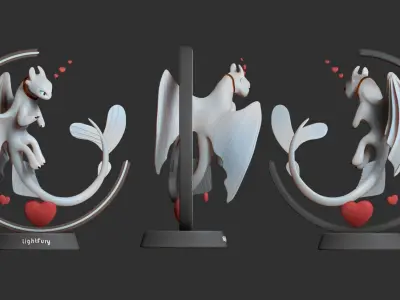 Light Fury Dragon 3D print model