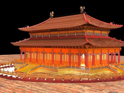 Chinese ancient house  3D model 14