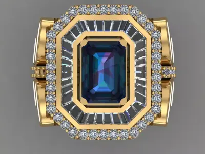 Antique Diamand Ring Women 3D Print model 3D print model