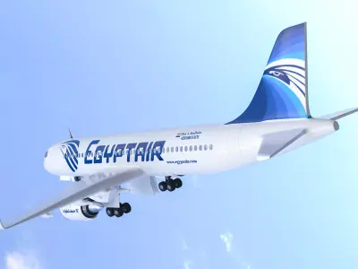 Airbus A320 200 3D model UV Egypt 3D model