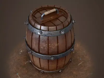 Unusual barrel Low-poly 3D model