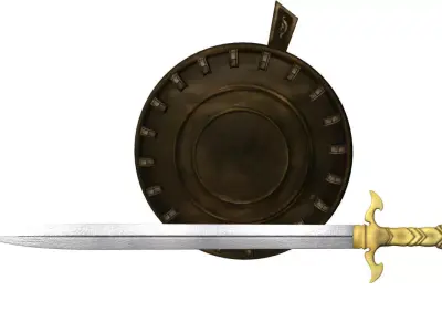 SHIELD SWORD 3D MODEL 3D model