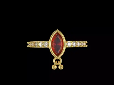 Ruby Marquee Ring 3D print model