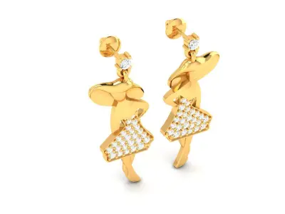 Women Diamond Earring 3D print model