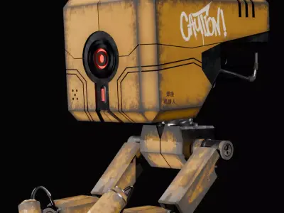 old rusted welding robot 3d model  Low-poly 3D model