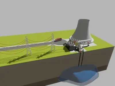 Geothermal plant  Free 3D model