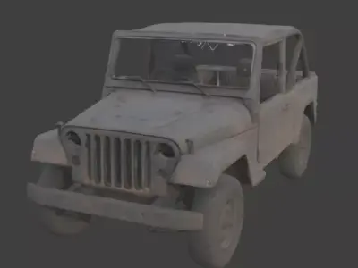 Destroyed Military Jeep 4x4 3D Model  Low-poly 3D model