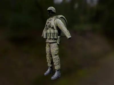 Finnish Infantry Soldier M05 Uniform Low-poly 3D model