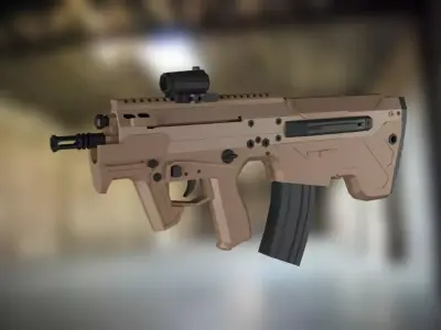 Assault Machine Guns Pack Low-Poly style 3D model