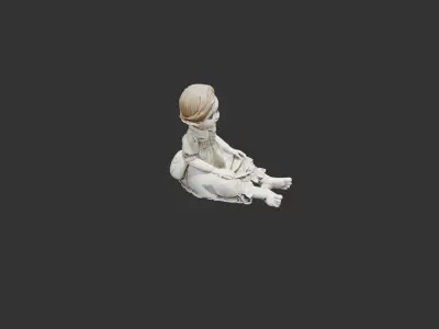 Creepy Victorian Doll Low-poly 3D model