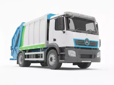 Modern Refuse Collector Garbage Truck Low-poly 3D model