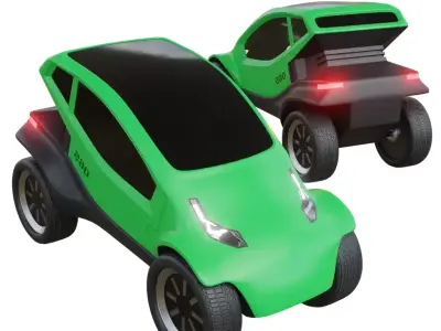 Mini Electric Car Free low-poly 3D model