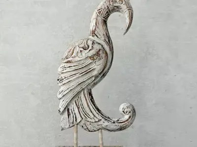 Wood sculpture Noble Cendrawasih 3D model