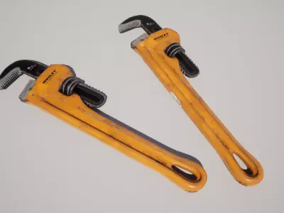  Pipe Monkey Wrench Low-poly 3D model