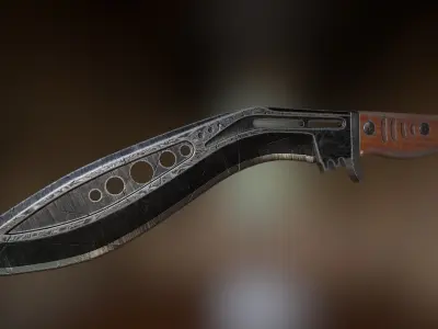 M48 Kukri Knife Low-poly 3D model