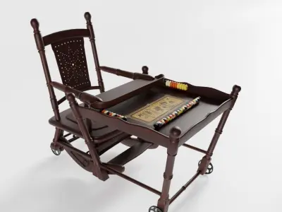 Antique Childrens High Chair 3D model