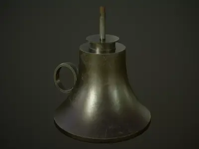 Victorian Whale Oil Lamps Set Low-poly 3D model