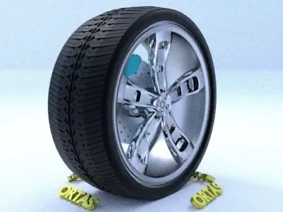 ORTAS CAR RIM 20 GAME READY RIM TIRE AND DISC 3D model