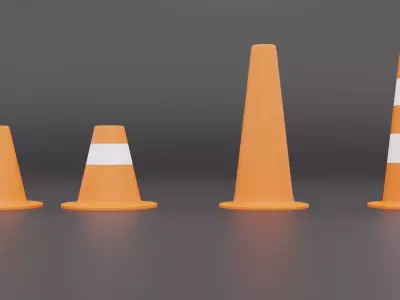 Traffic Cones Low-poly 3D model purchase