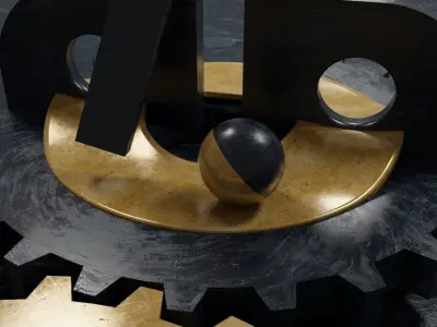 Animated Mechanical gears 3D - realistic FREE Free 3D model