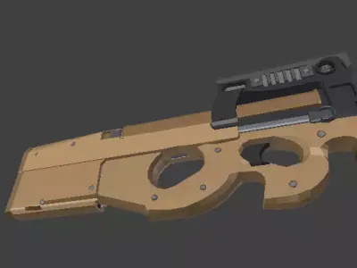 FN P90 Low Poly Game Ready Tactical SMG PBR Optimized Low-poly 3D model