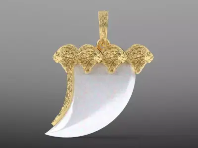 antique lion Claw jewelry 3D print model