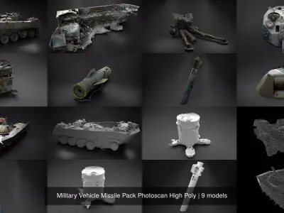 Military Vehicle Missile Pack Photoscan High Poly