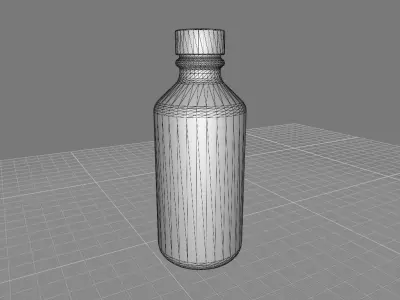 Boston Round Glass Bottle 2oz 3D model