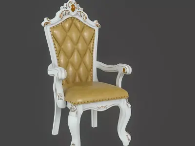 Arm Chair Low-poly 3D model 3