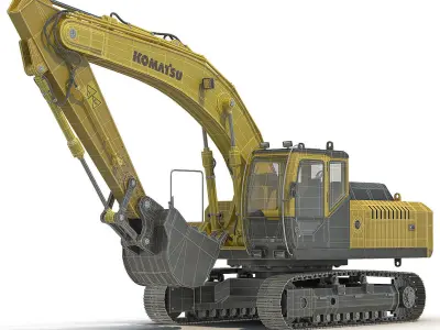 Tracked Excavator Komatsu  3D model