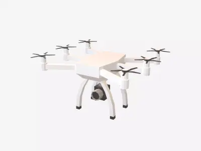 Cartoon Drone V1 001 Low-poly 3D model