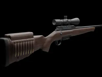 SNIPER RIFLE Low-poly 3D model 2
