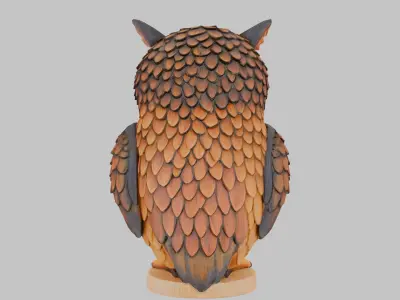 Decorative Owl Low-poly 3D model