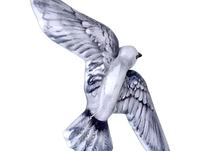 Handmade ceramic bird 3D model
