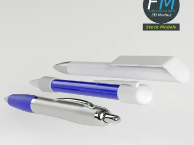 Pens set 3D model