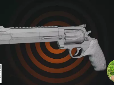 Modern Tactical Magnum Revolver 3D model
