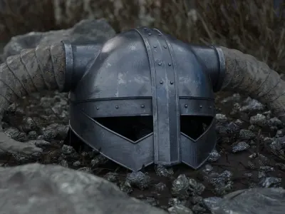 Legendary Skyrim Helmet Low-poly 3D model