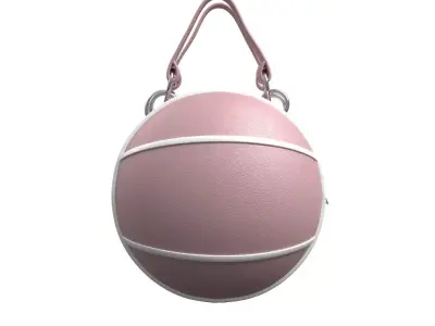 Pink Leather Ball Bag 3D model