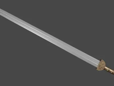 Caroling sword with Gladius handle Low-poly 3D model