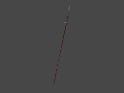 Medieval style long boar spear Free low-poly 3D model